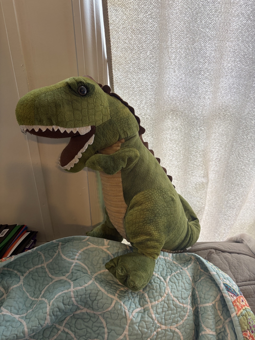 Source Unknown Green and Brown Plush T-Rex Dinosaur Toy